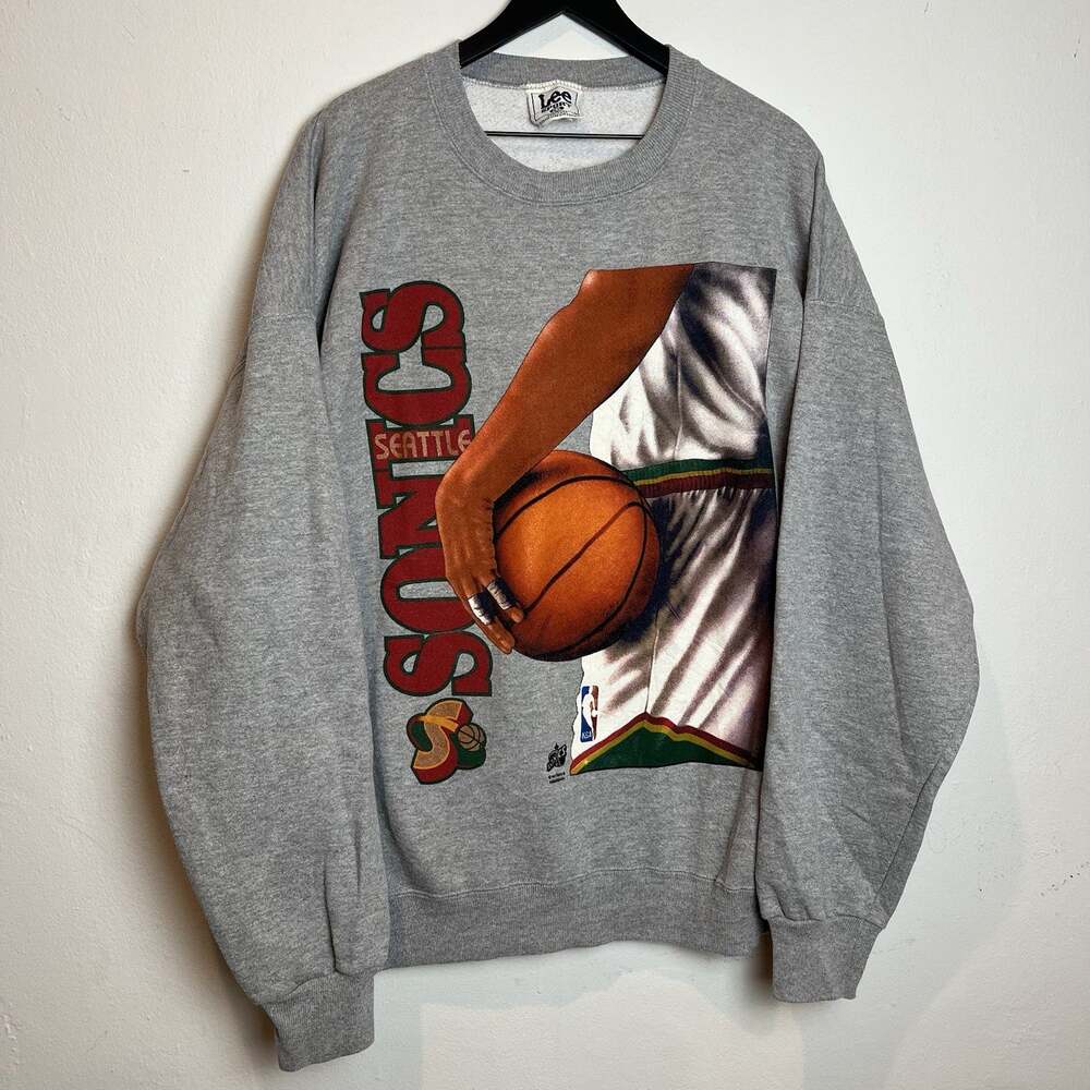 Vintage Vtg 1990s 90s NBA SEATTLE SuperSonics Sonics Crewneck Sweatshirt XXL 2xl